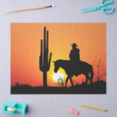 Western Cowboy Wüste Sonnenuntergang 13 Decoupage Seidenpapier (Basteln)