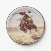 Western-Cowboybronc-Reiter-Party-Teller Pappteller (Vorderseite)