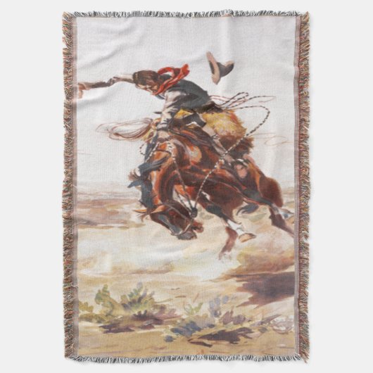 Western-Cowboybronc-Reiterthrow-Decke Decke (Vorderseite Vertikal)