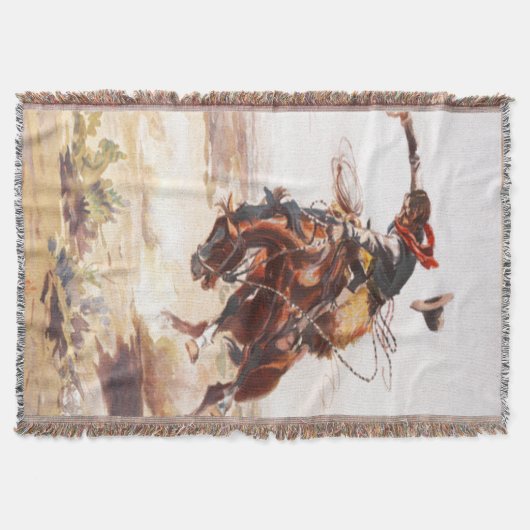 Western-Cowboybronc-Reiterthrow-Decke Decke (Vorderseite)