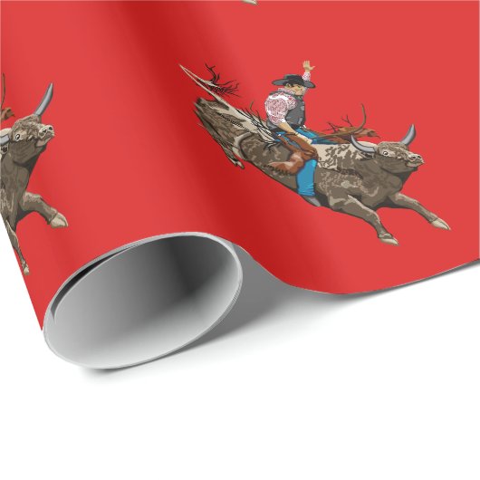 Western Cowboybulle Geschenkpapier (Rolleneckpunkt)