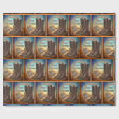 Western-Cowboyhut-Stiefel und Seil-alles Gute zum Geschenkpapier (Flach)