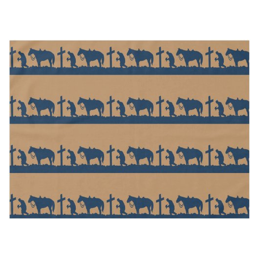 Western Cowboys Gebet Tischtuch Tischdecke (Vorderseite (Horizontal))