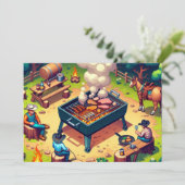 Western Cowboys Grillen nach Maß Einladung (Stehend Vorderseite)