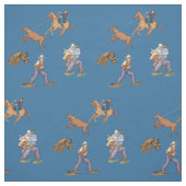 Western Cowboys Horse Roping Steer Fabric Stoff (Muster)