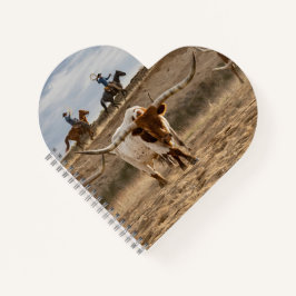 Western Cowboys mit Longhorn-Rindern Notizblock