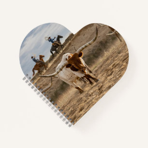 Western Cowboys mit Longhorn-Rindern Notizblock