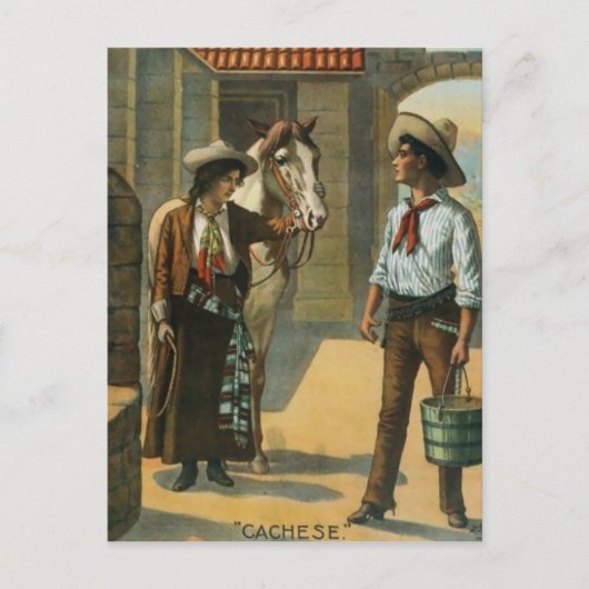 Western Cowboys Pferd Country Vintage Poster Postkarte (Vorderseite)