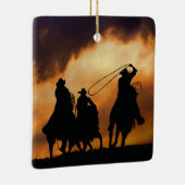 Western Cowboys Roping Keramikornament (Rechts)