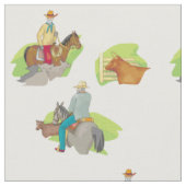 Western Cowboys und Kuh FARBE Stoff (Nahaufnahme)