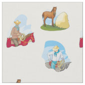 Western Cowboys und Pferde FARBE Stoff (Nahaufnahme)
