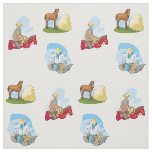 Western Cowboys und Pferde FARBE Stoff