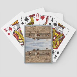 Western Cowboys with Longhorn Cattle Mirror Spielkarten