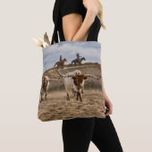 Western Cowboys with Longhorn Cattle Tasche (Von Nahem)