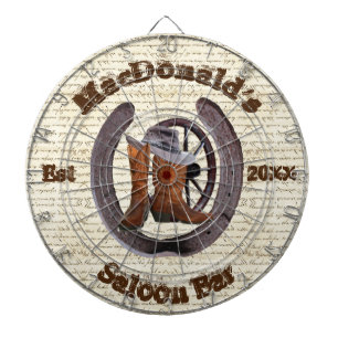 Western Cowboysaloon Bar Dartboard Dartscheibe