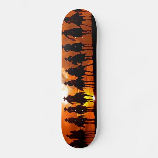 Western-Cowboysonnenuntergang wilde Skateboard (Vorderseite)