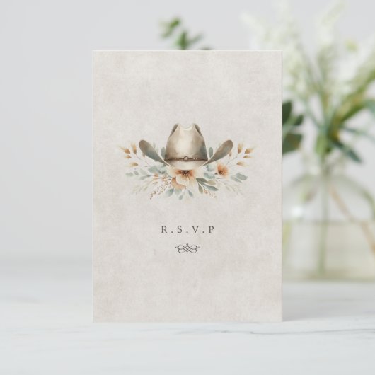 Western Cowboyspeisen UAWG RSVP Karte (Stehend Vorderseite)