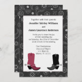 Western-Cowboystiefel, die Einladung Wedding sind (Vorne/Hinten)