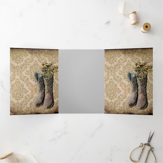 Western-Cowboystiefel Dreifach Gefaltete Karte (Innenseite)