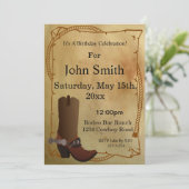 Western-Cowboystiefel-Einladung Einladung (Stehend Vorderseite)