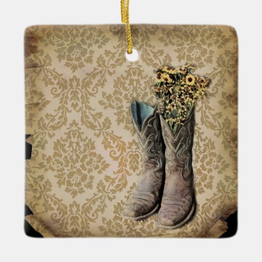Western-Cowboystiefel Keramikornament (Vorderseite)