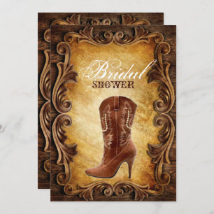 Western Cowboystiefel Vintages Brautparty Einladung