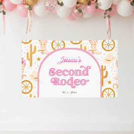 Western Cowgirl 2nd Rodeo Birthday Party Banner