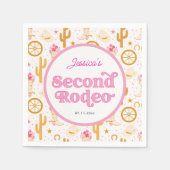 Western Cowgirl 2nd Rodeo Birthday Party Serviette (Vorderseite)