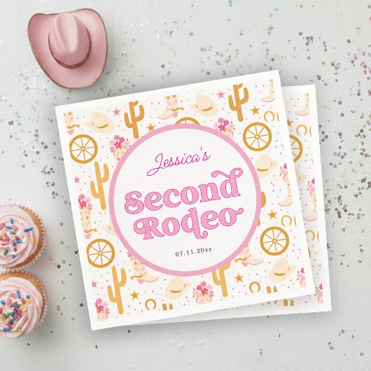 Western Cowgirl 2nd Rodeo Birthday Party Serviette