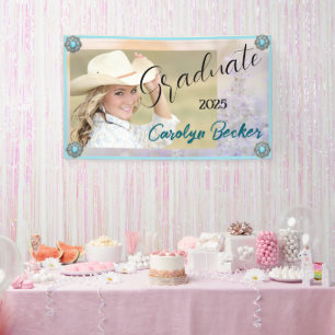 Western Cowgirl Abschluss Foto Banner