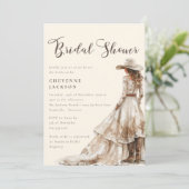 Western Cowgirl and Lace Bridal Shower  Einladung (Stehend Vorderseite)