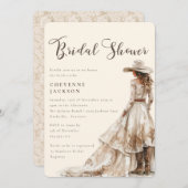 Western Cowgirl and Lace Bridal Shower  Invitation Einladung (Vorne/Hinten)