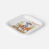 Western Cowgirl auf Pferd Personalisiert Geburtsta Pappteller (Gewinkelt)