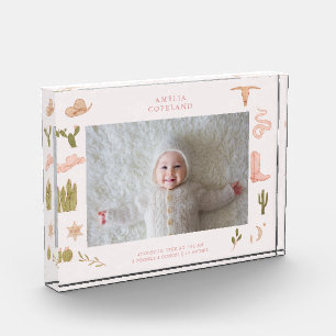 Western Cowgirl Baby Horizontal Foto Keepake