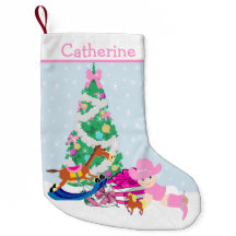 Western-Cowgirl-Baby-Weihnachtsbaum-Szene