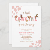 Western Cowgirl Babydusche Einladung (Vorne/Hinten)