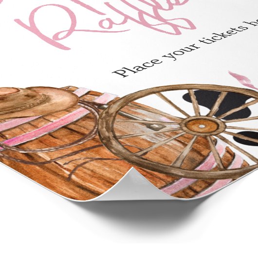 Western Cowgirl Babydusche Windelwanne Poster (Ecke)