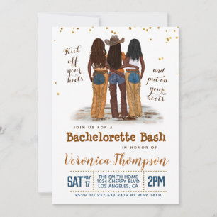 Western Cowgirl Bachelorette Brautparty Einladung