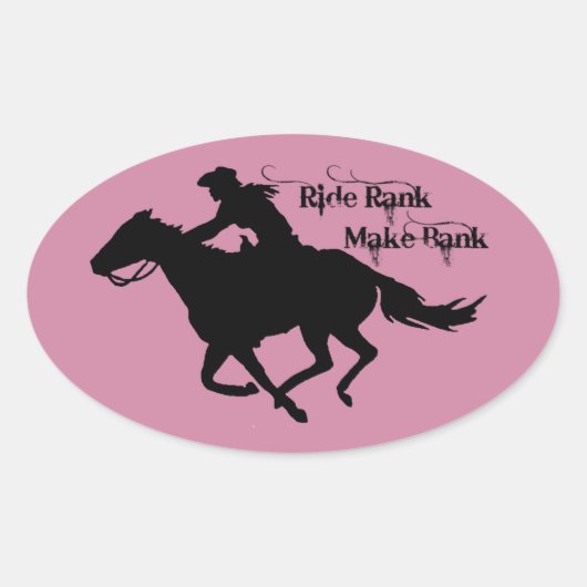 Western Cowgirl Barrel Racer Rank Sticker (Vorderseite)