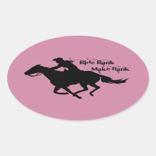 Western Cowgirl Barrel Racer Rank Sticker