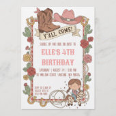 western cowgirl birthday invitations einladung (Vorderseite)