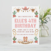 western cowgirl birthday invitations einladung (Stehend Vorderseite)