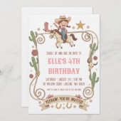 western cowgirl birthday invitations einladung (Vorne/Hinten)