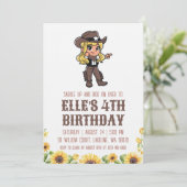 western cowgirl birthday invitations einladung (Stehend Vorderseite)