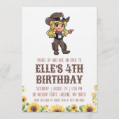 western cowgirl birthday invitations einladung (Vorderseite)