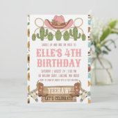 western cowgirl birthday invitations einladung (Stehend Vorderseite)