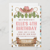 western cowgirl birthday invitations einladung (Vorne/Hinten)