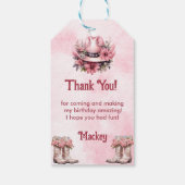 Western Cowgirl Birthday Party Danke Geschenkanhänger (Rückseite)