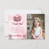 Western Cowgirl Birthday Party Foto Dankeskarte (Vorderseite)