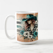 Western Cowgirl Blumenmuster individuell angepasst Kaffeetasse (Links)